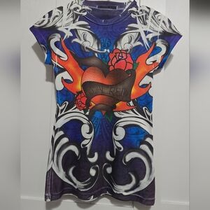 Maya Women's Sacred Heart Tee - Purple and Orange